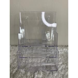 Clear Acrylic Wall Desktop File Organizer Vertical 9.75 x 12.75 x 6"